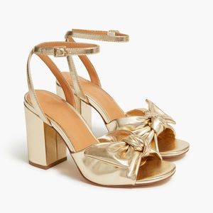 J Crew Factory Knotted Bow Block Heels